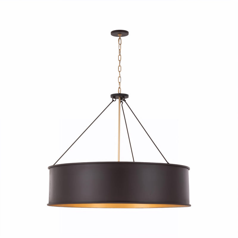Varaluz 323P06DBFG Six Light Pendant, Dark Bronze / French Gold