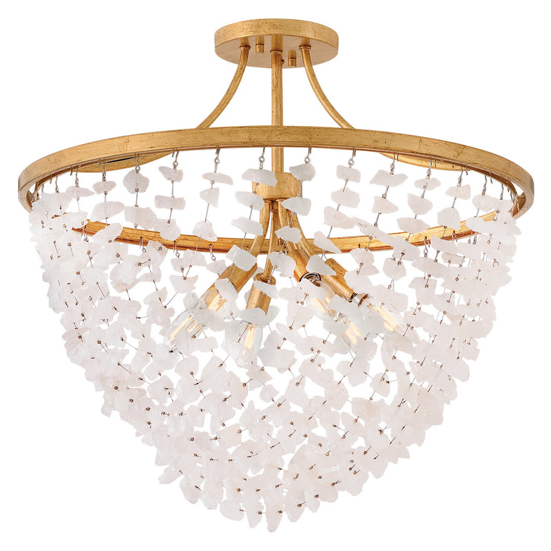 Fredrick Ramond FR41591DA LED Semi-Flush Mount, Distressed Brass