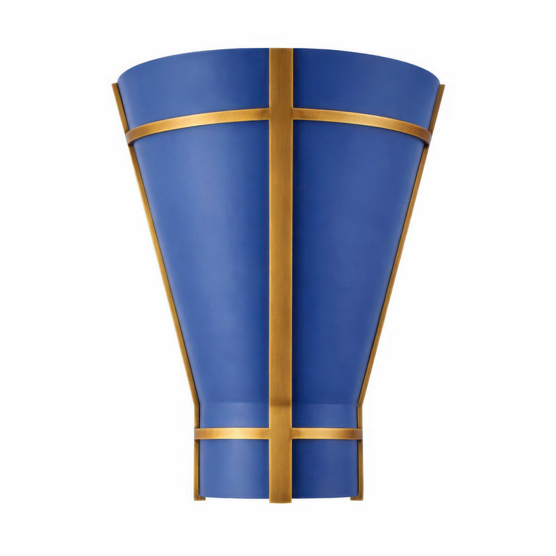 Varaluz 536W01FBBRZ One Light Wall Sconce, French Blue/Heritage Bronze