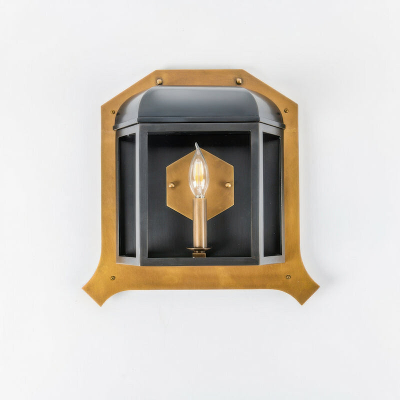 Varaluz 542W01ZNCBRZ One Light Wall Sconce, Blackened Zinc/Heritage Bronze