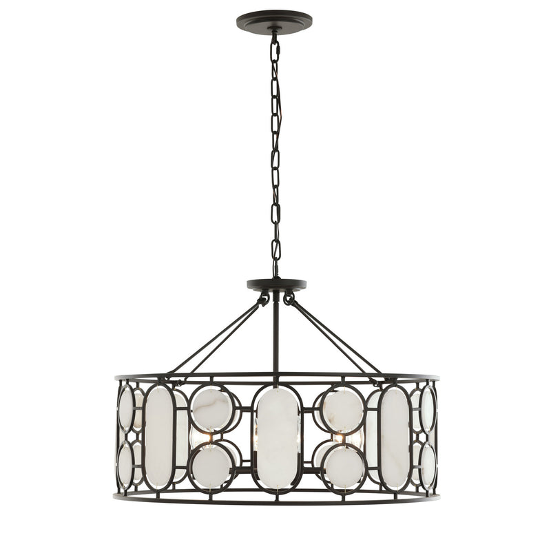 Varaluz 555P06DB Six Light Pendant, Ironclad