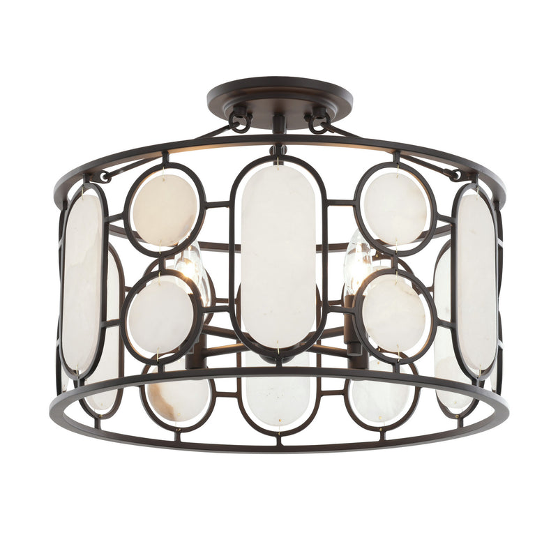 Varaluz 555S04DB Four Light Semi-Flush Mount, Ironclad
