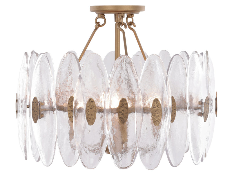 Varaluz 557S04HG Four Light Semi-Flush Mount, Havana Gold