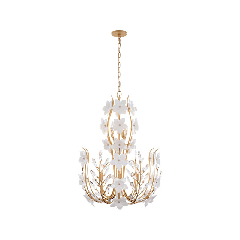 Varaluz 558C09FG Nine Light Chandelier, French Gold