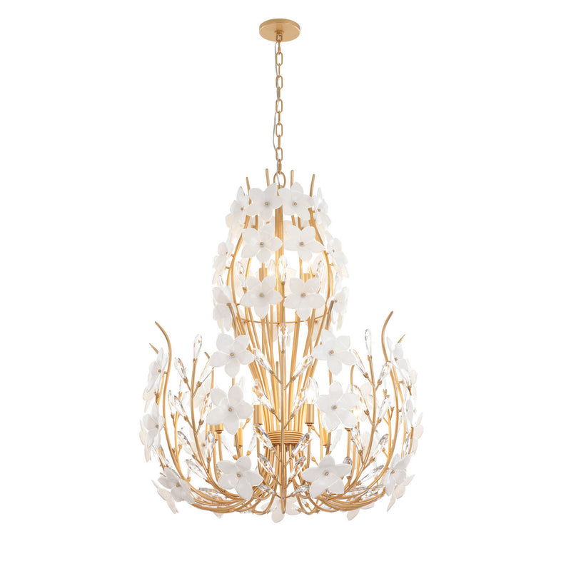 Varaluz 558C12FG 12 Light Chandelier, French Gold
