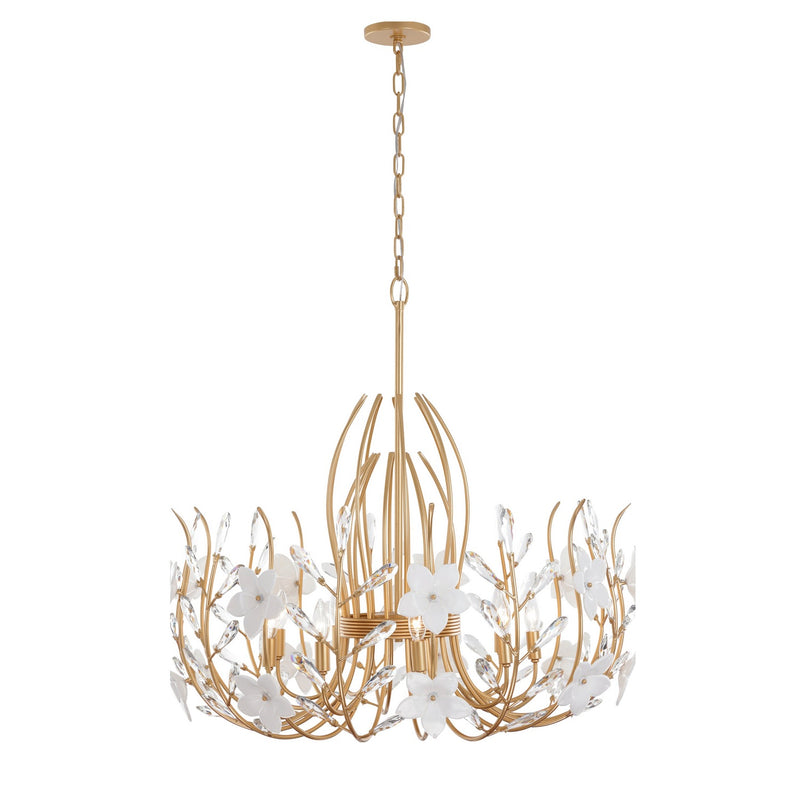 Varaluz 558P09FG Nine Light Pendant, French Gold