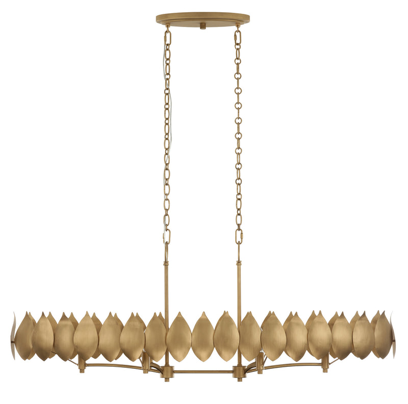 Varaluz 560N06BK Six Light Pendant, Brass Kisser