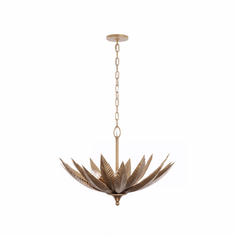 Varaluz 563P03BK Three Light Pendant, Brass Kisser
