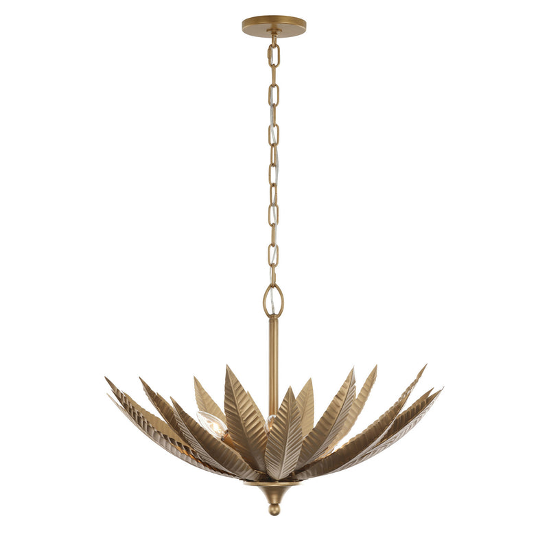 Varaluz 563P06BK Six Light Pendant, Brass Kisser