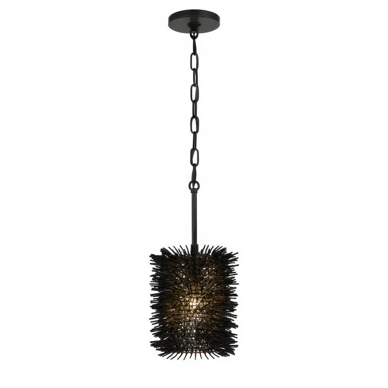 Varaluz 569M01BL One Light Pendant, Black