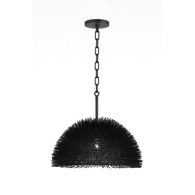 Varaluz 569P01BL One Light Pendant, Black