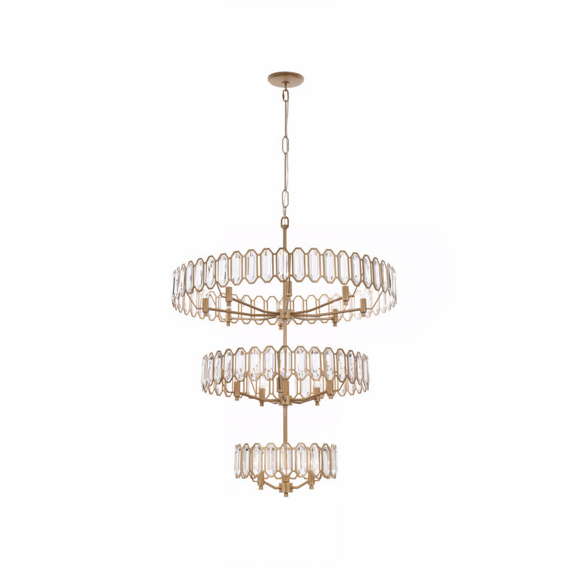 Varaluz 572P16BK 16 Light Pendant, Brass Kisser