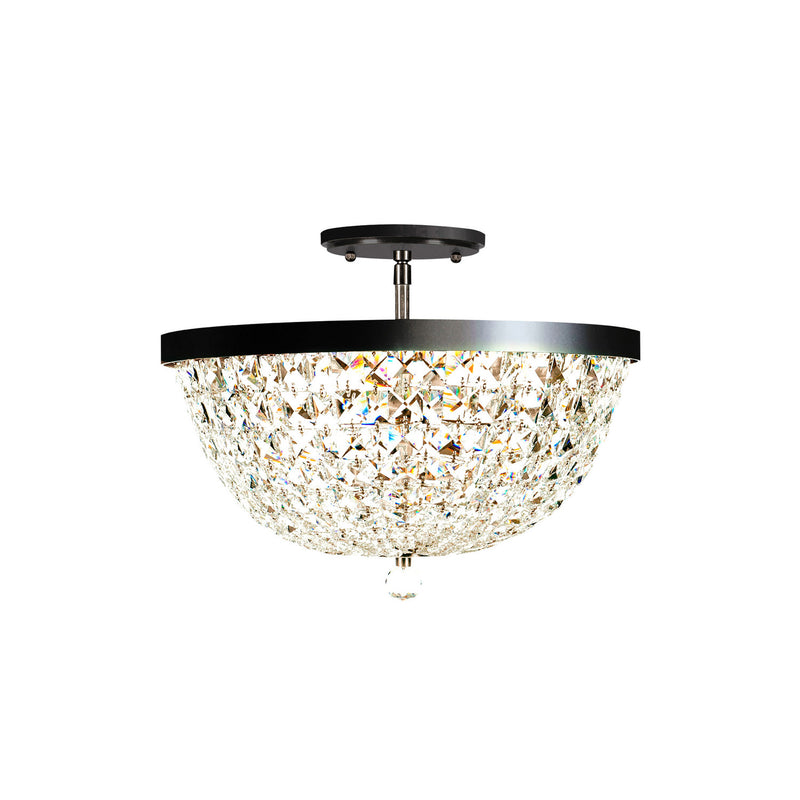 Varaluz 573S03BLK Three Light Semi-Flush Mount, Heritage Black