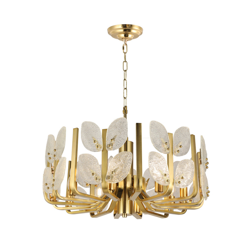 Varaluz 577C08SB Eight Light Chandelier, Satin Brass