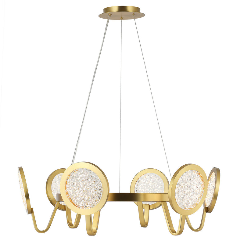 Varaluz 579P06SB LED Pendant, Satin Brass