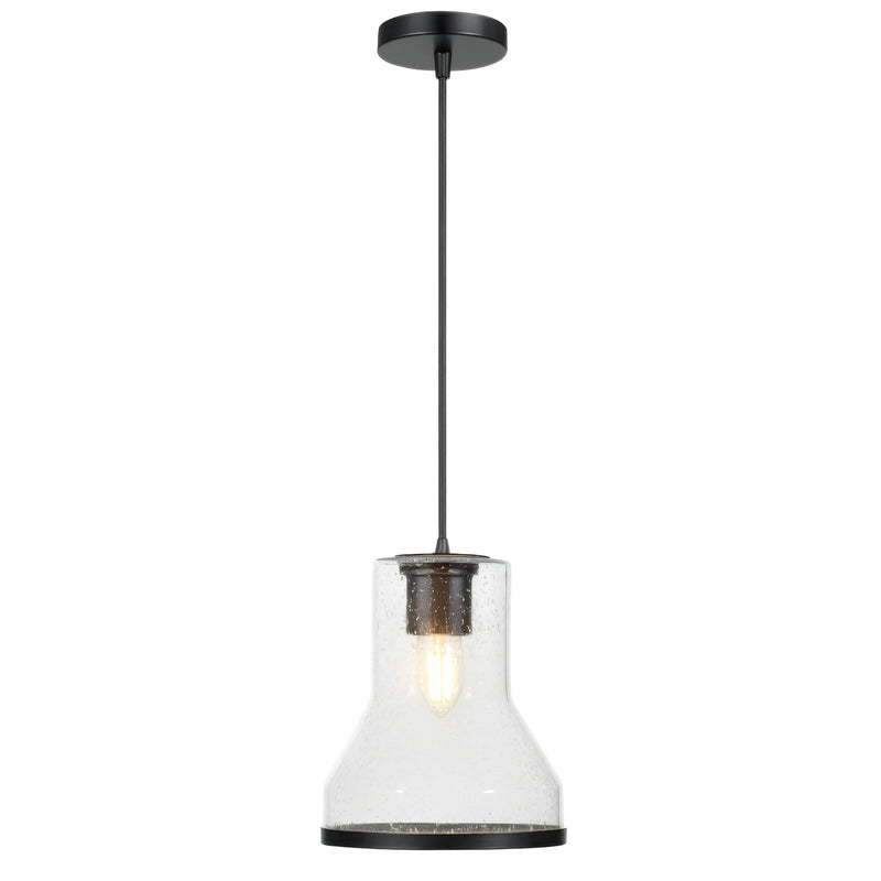 Varaluz 580M01BLK One Light Pendant, Matte Black