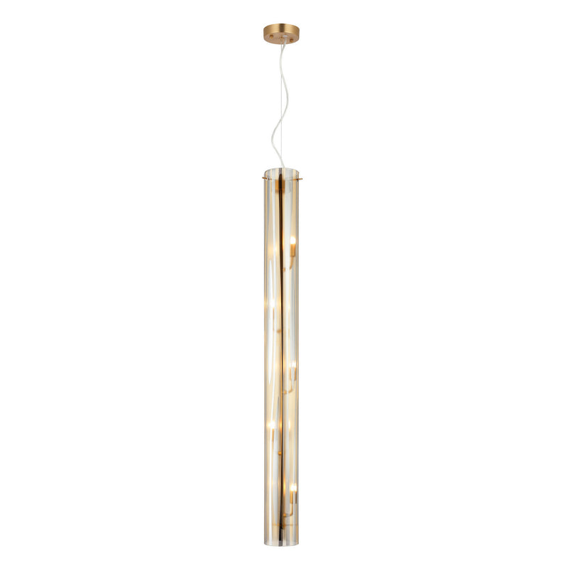 Varaluz AC1072SG Five Light Pendant, Satin Gold