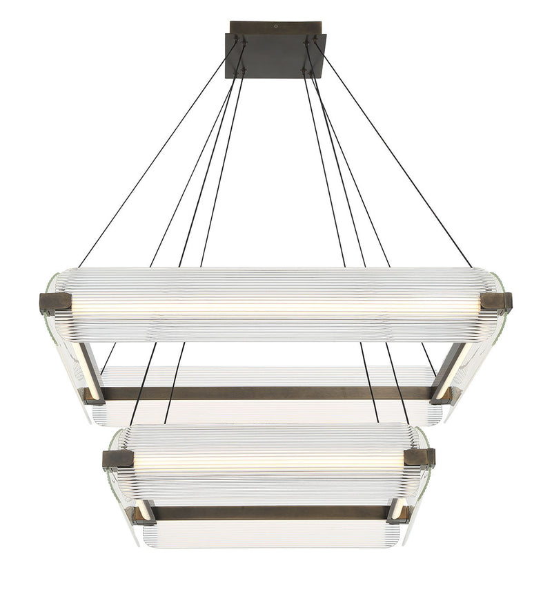 Eurofase 50055-029 LED Chandelier, Weathered Brass