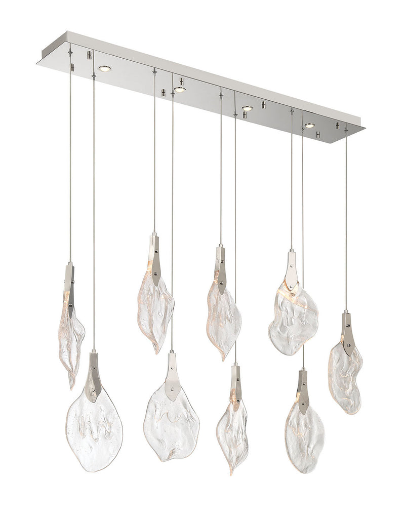 Eurofase 50103-010 LED Linear Chandelier, Polished Nickel