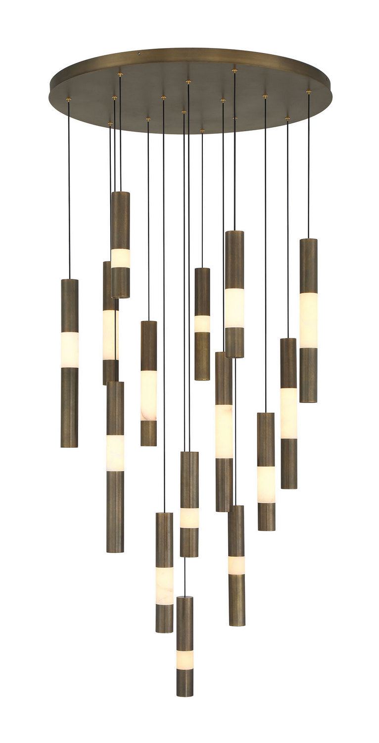 Eurofase 50120-017 LED Chandelier, Weathered Brass