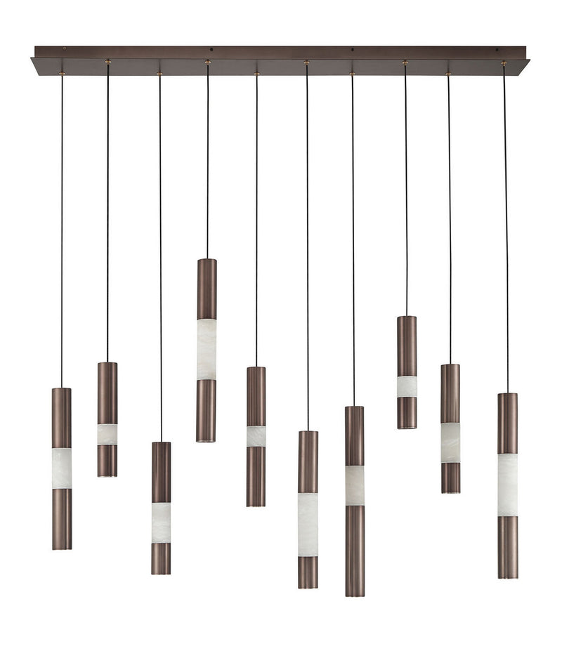 Eurofase 50121-021 LED Linear Chandelier, Harlow Bronze