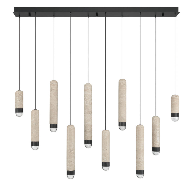 Eurofase 50129-010 LED Linear Chandelier, Matte Black