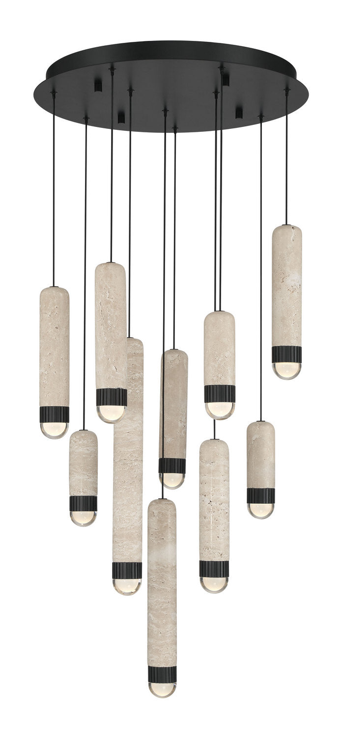 Eurofase 50130-016 LED Chandelier, Matte Black