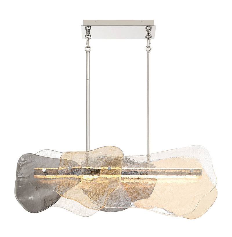 Eurofase 50462-018 LED Linear Chandelier, Polished Nickel
