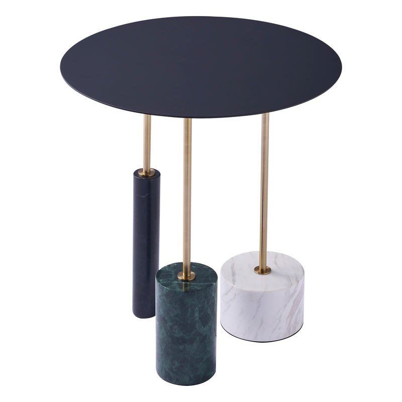 Kalco 801104 Table, Natural Brass/Matte Black