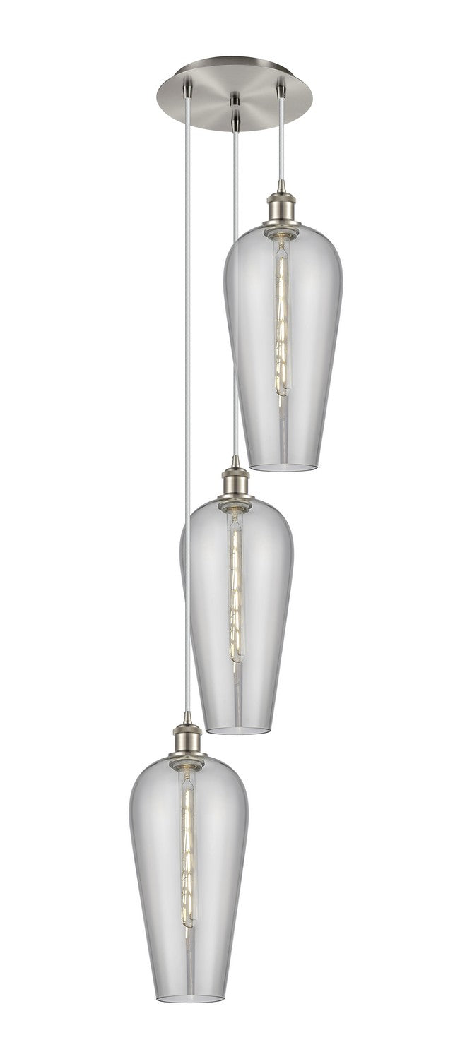 Innovations 113B-3P-SN-G456-8SM Three Light Pendant, Brushed Satin Nickel