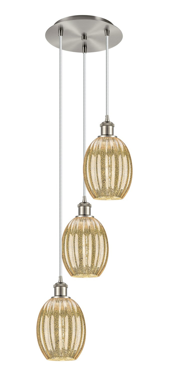 Innovations 113B-3P-SN-G459-6ME Three Light Pendant, Brushed Satin Nickel