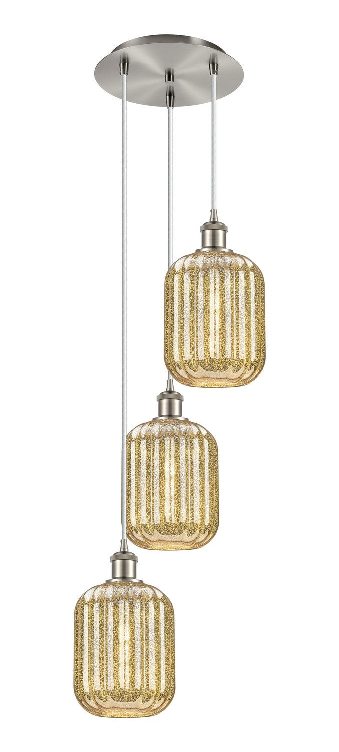 Innovations 113B-3P-SN-G460-7ME Three Light Pendant, Brushed Satin Nickel
