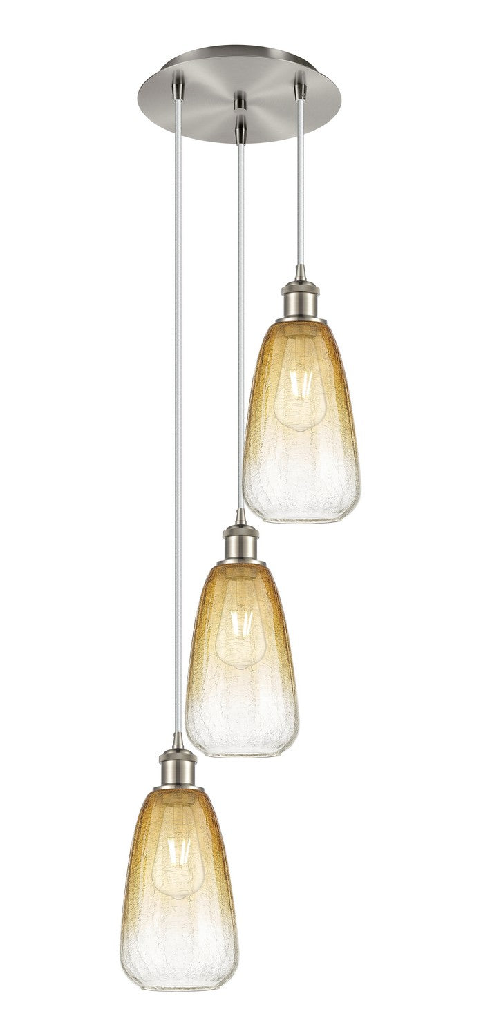 Innovations 113B-3P-SN-G480-6AM Three Light Pendant, Brushed Satin Nickel