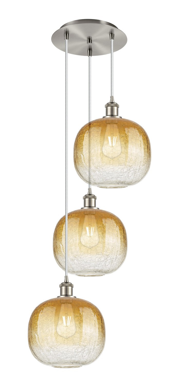 Innovations 113B-3P-SN-G481-10AM Three Light Pendant, Brushed Satin Nickel