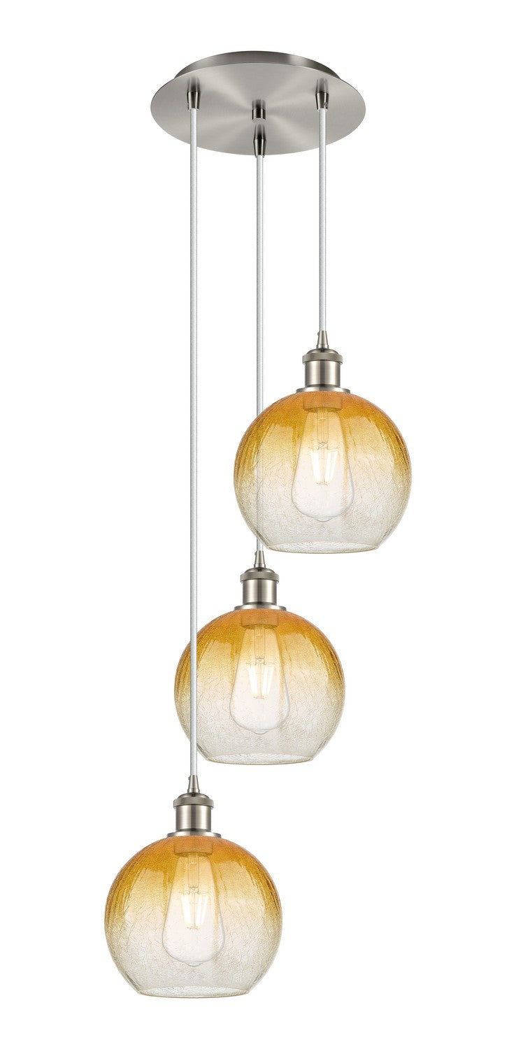 Innovations 113B-3P-SN-G483-8AM Three Light Pendant, Brushed Satin Nickel