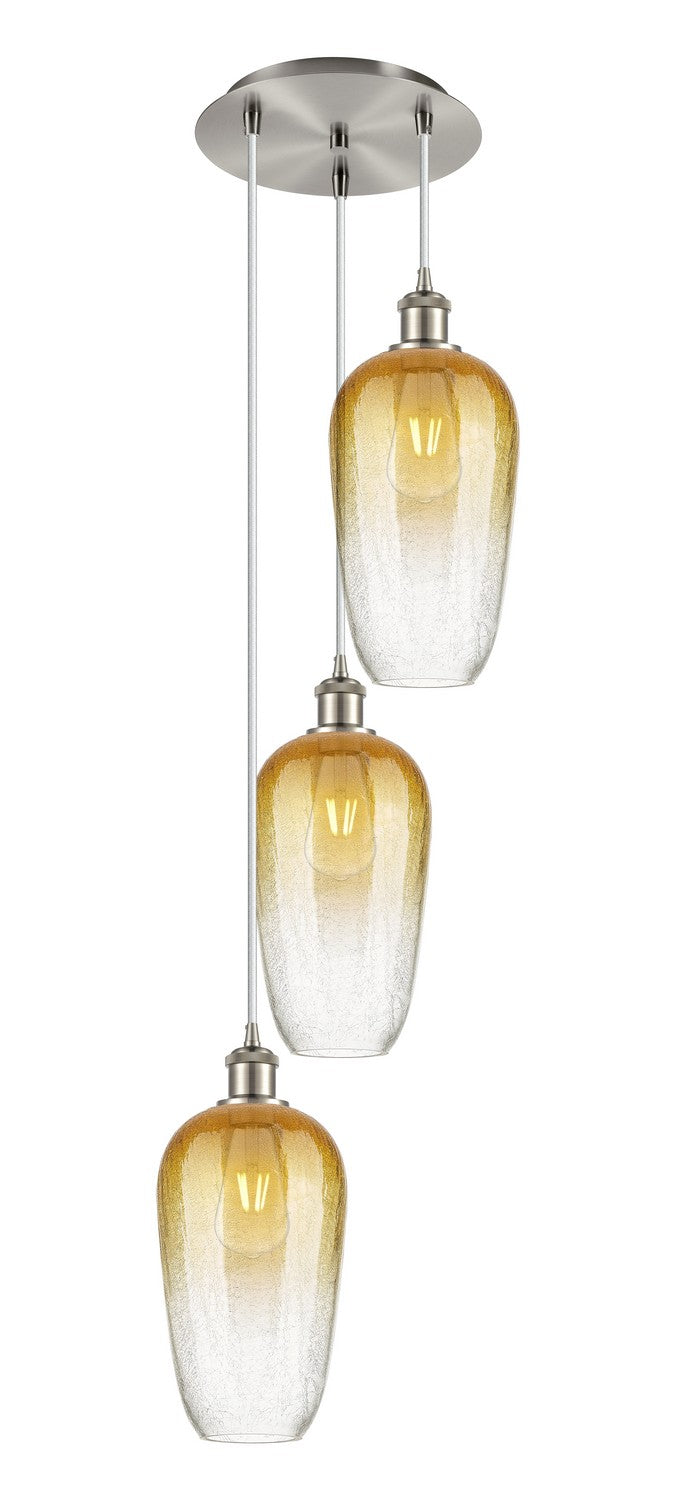 Innovations 113B-3P-SN-G484-7AM Three Light Pendant, Brushed Satin Nickel