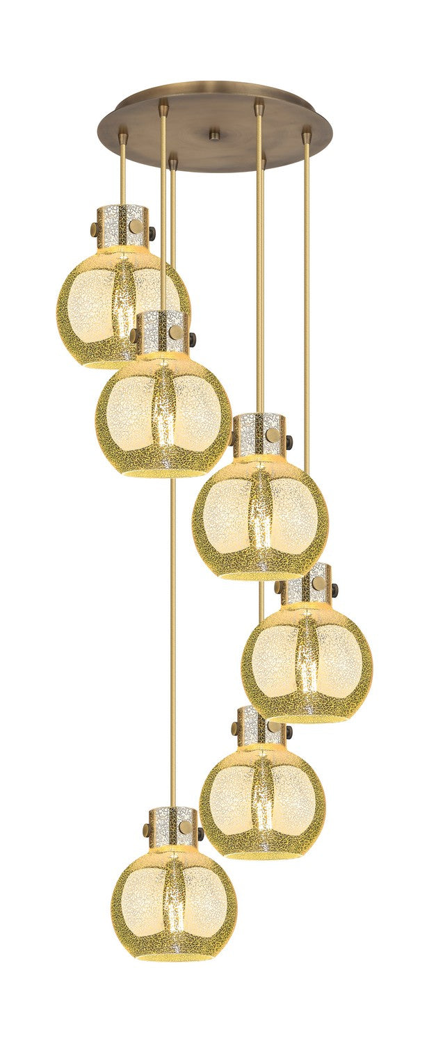 Innovations 116-410-1PS-BB-G410-8ME Six Light Pendant, Brushed Brass
