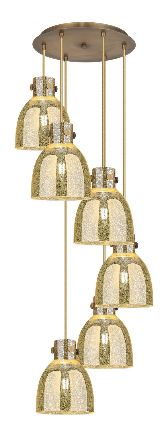 Innovations 116-410-1PS-BB-G412-8ME Six Light Pendant, Brushed Brass