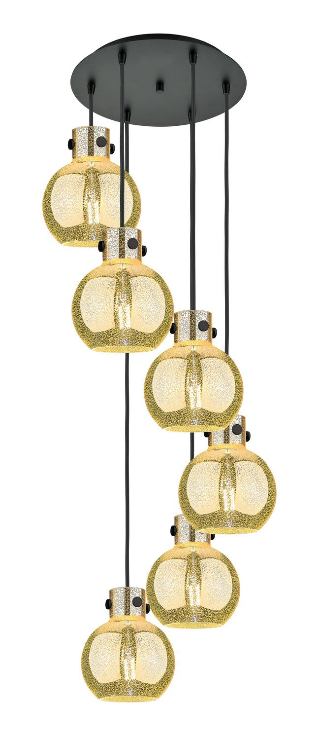 Innovations 116-410-1PS-BK-G410-8ME Six Light Pendant, Matte Black