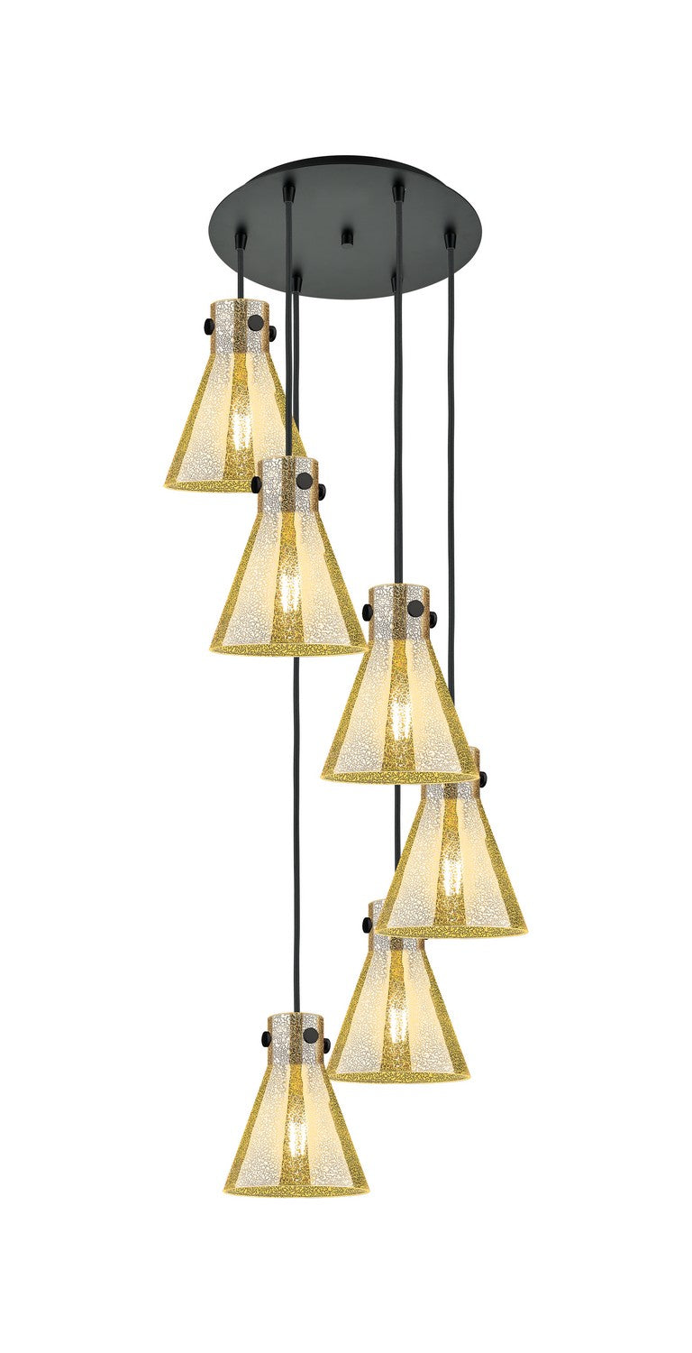 Innovations 116-410-1PS-BK-G411-8ME Six Light Pendant, Matte Black