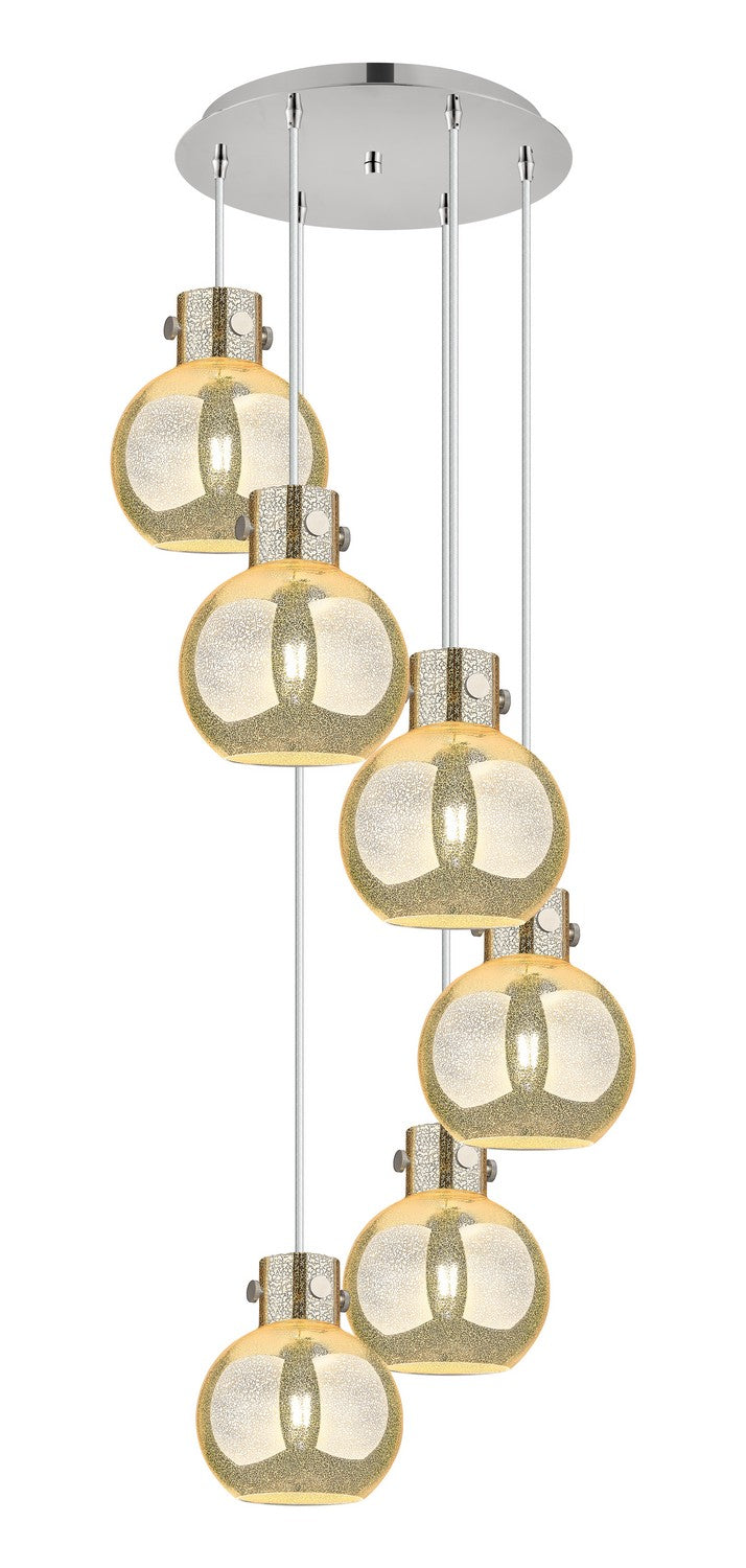 Innovations 116-410-1PS-PN-G410-8ME Six Light Pendant, Polished Nickel