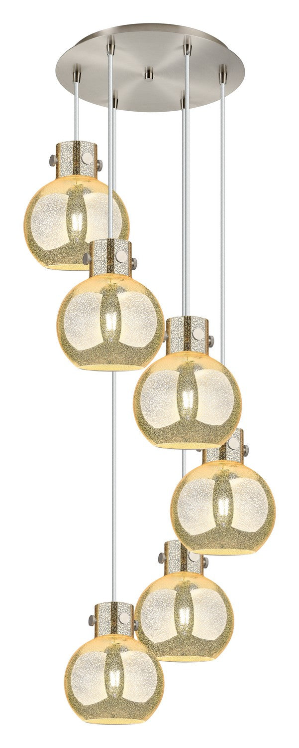 Innovations 116-410-1PS-SN-G410-8ME Six Light Pendant, Brushed Satin Nickel