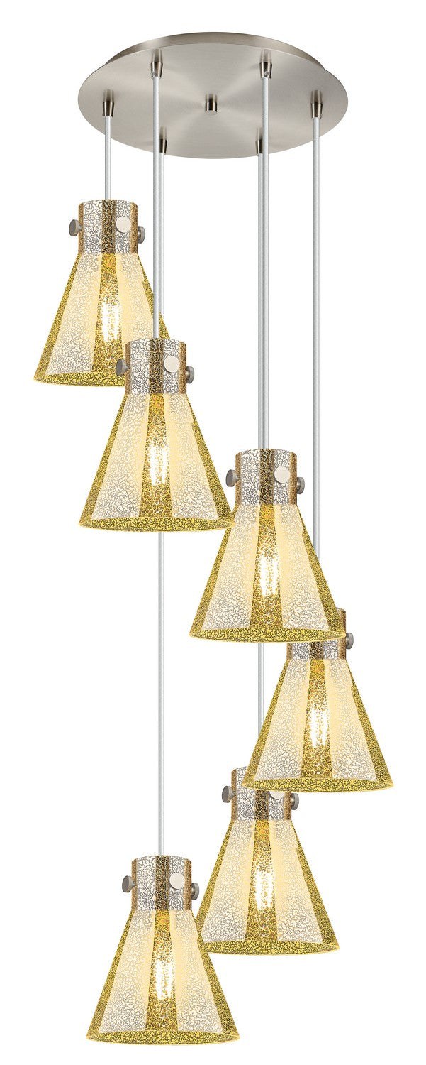 Innovations 116-410-1PS-SN-G411-8ME Six Light Pendant, Brushed Satin Nickel