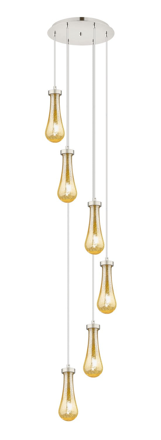Innovations 116-451-1P-PN-G451-4ME Six Light Pendant, Brushed Polished Nickel