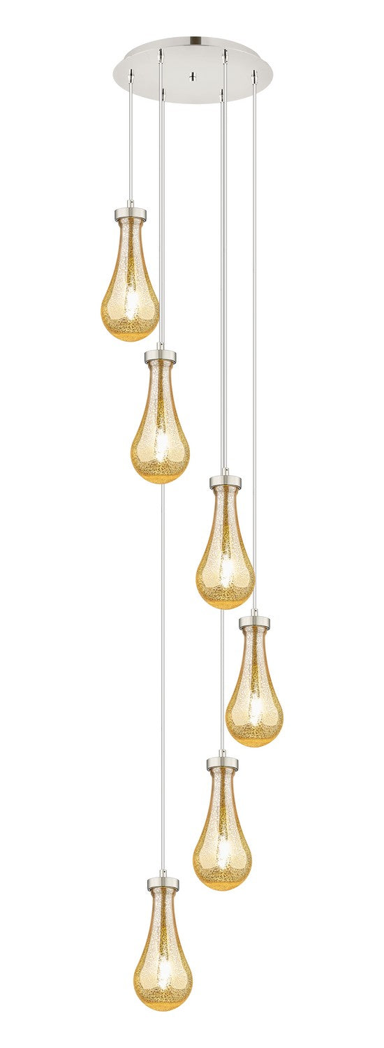 Innovations 116-451-1P-PN-G451-5ME Six Light Pendant, Polished Nickel