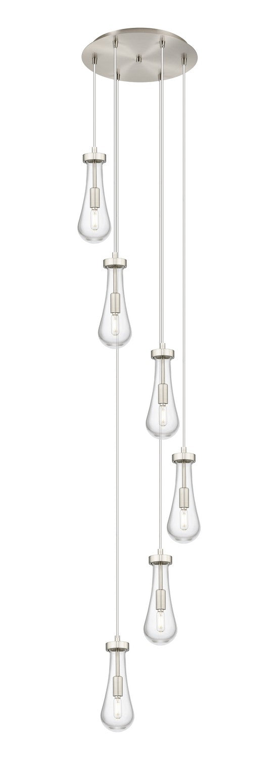 Innovations 116-451-1P-SN-G451-4CL Six Light Pendant, Brushed Satin Nickel
