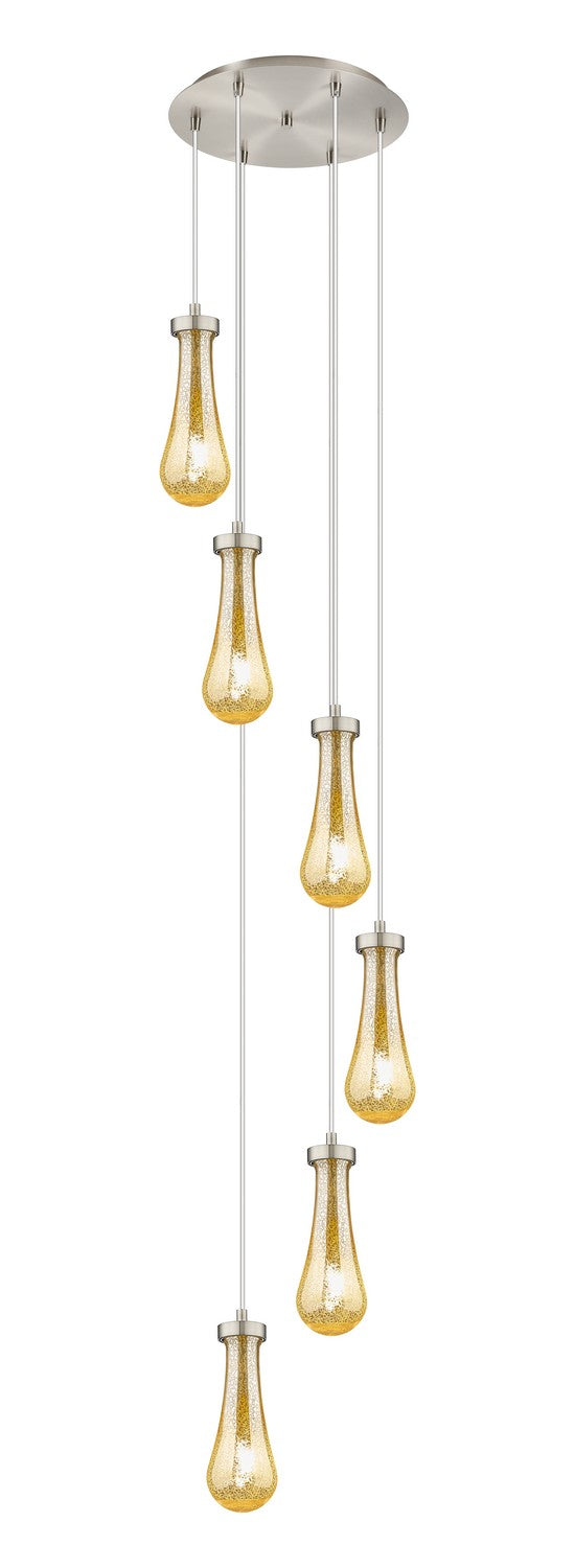 Innovations 116-451-1P-SN-G451-4ME Six Light Pendant, Brushed Satin Nickel
