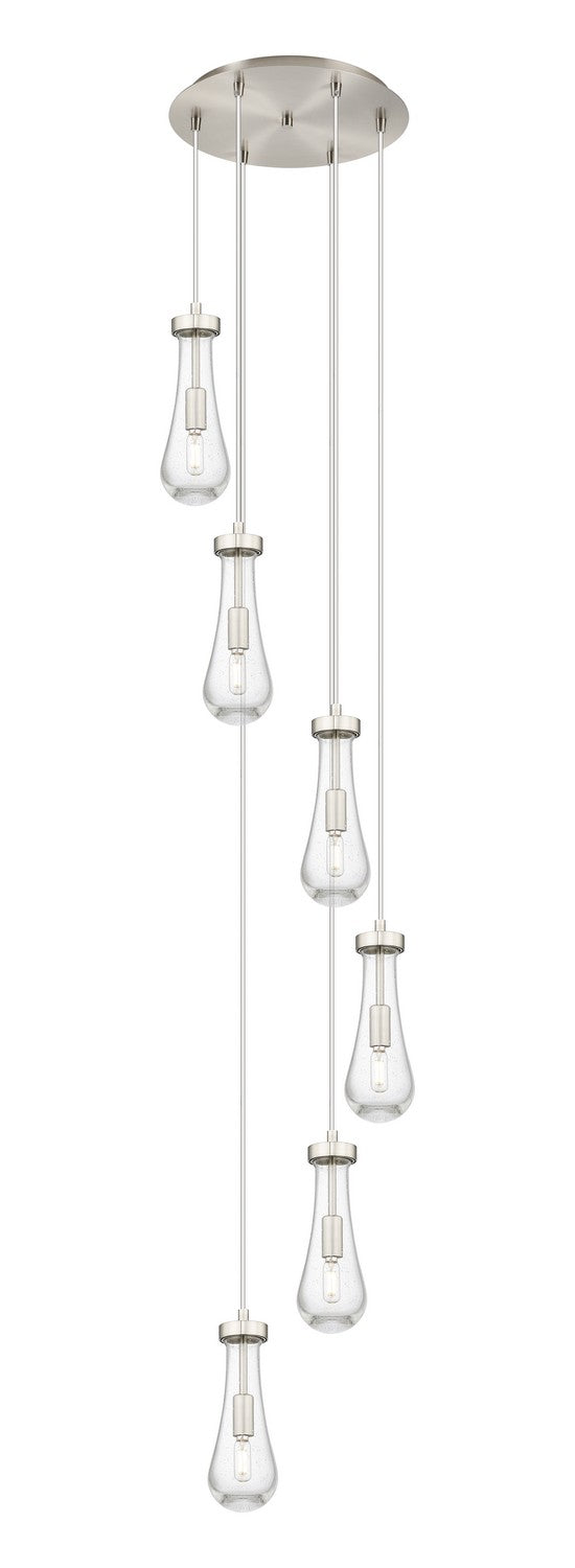 Innovations 116-451-1P-SN-G451-4SDY Six Light Pendant, Brushed Satin Nickel