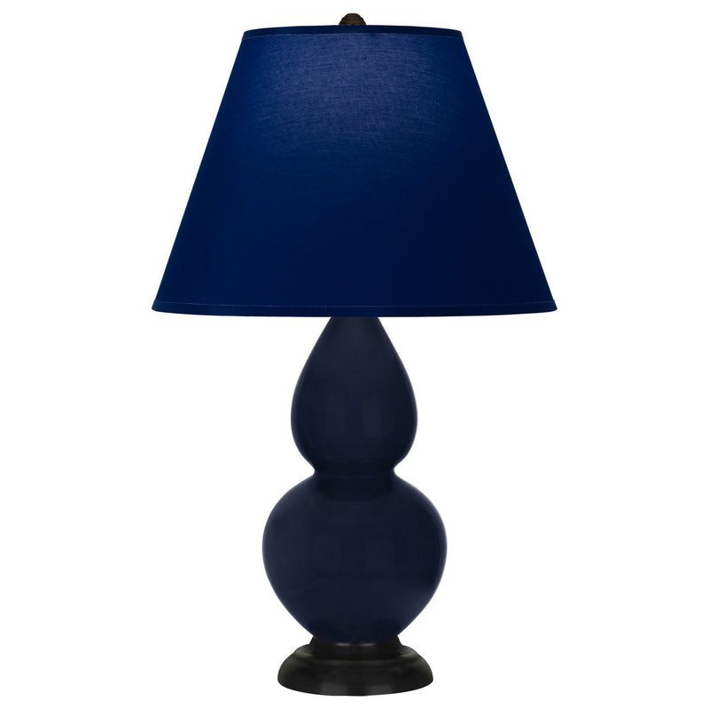 Robert Abbey MB11N One Light Accent Lamp, Midnight Blue Glazed Ceramic w/Deep Patina Bronze