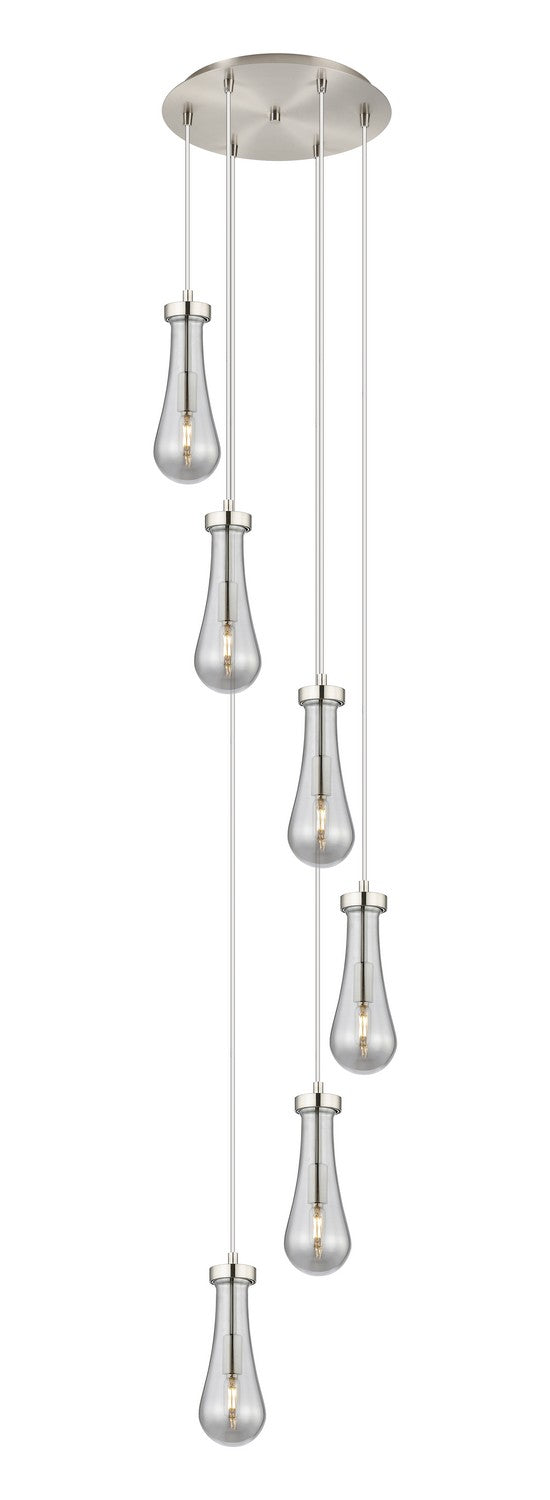 Innovations 116-451-1P-SN-G451-4SM Six Light Pendant, Brushed Satin Nickel